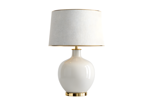 Isolated modern desk lamp. Lighting, furniture, style.