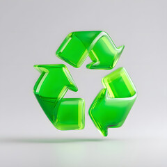 3D Green Recycling Symbol for Eco-Friendly Concept