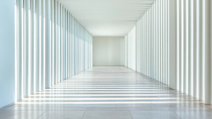 Obraz premium Bright architectural lines create balanced pattern in peaceful corridor