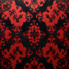 Macro Top-Down Photograph of Symmetrical Batik-Inspired Fabric