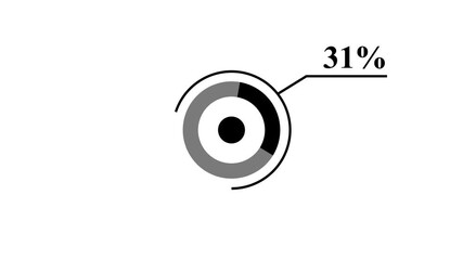 Circular infographic element showing 31 percent with segmented circle and connecting line percentage