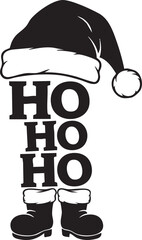 Spread Holiday Cheer with this Festive Santa Claus Design Saying Ho Ho Ho, Perfect for Christmas Cards, Holiday Decor, and Seasonal Projects