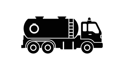 A black silhouette icon of a tanker truck, used for transporting liquids or fuel.