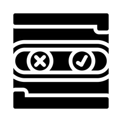 Conveyor belt with a checkmark and x mark, perfect for illustrating decisionmaking processes, quality control, success and failure scenarios.
