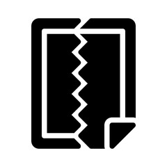 Torn sheet of paper icon for design projects, presentations, websites, and social media graphics requiring a distressed, edgy look.
