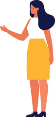 Modern flat vector illustration of woman presenting
