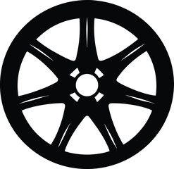 Car wheel rim cover silhouette vector. Car wheel rim cover silhouette icon vector illustration.