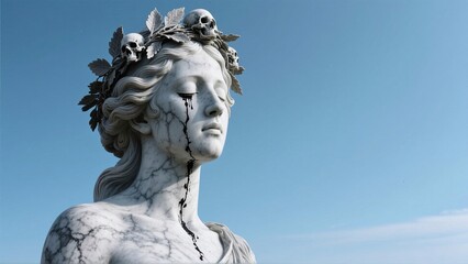 Obraz premium Statue of Tears and Skulls