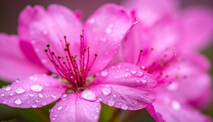 Sunset bathes mountain ranges and flower fields in golden light, blending depth with vibrant tranquility.