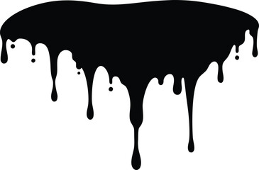 Ink Drip Silhouette Vector, Dripping blood silhouette, liquid drop vector, Liquid Ink Drip Silhouette Illustration