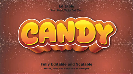 Candy text effect sweet, sugar, delicious, dessert typography.