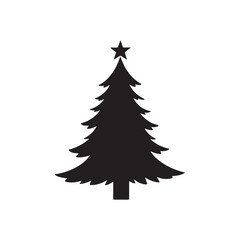 Obraz premium Black Christmas tree silhouette seamles pattern