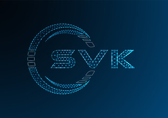 SVK low poly letter logo vector design. SVK lower poly logo design. Low poly logo.