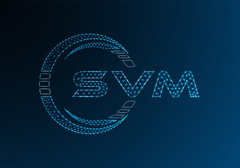 SVM low poly letter logo vector design. SVM lower poly logo design. Low poly logo.