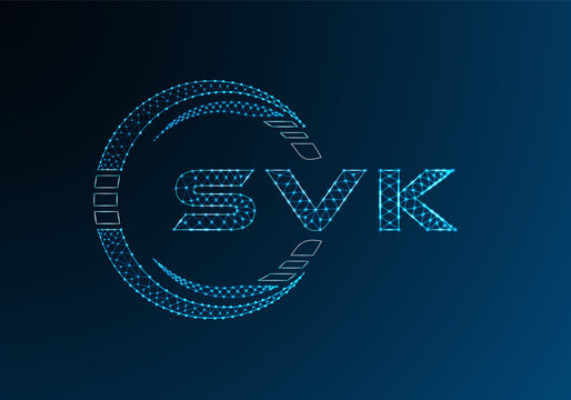 SVK low poly letter logo vector design. SVK lower poly logo design. Low poly logo.