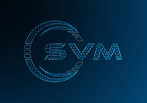 SVM low poly letter logo vector design. SVM lower poly logo design. Low poly logo.