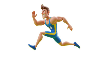 Fototapeta premium Dynamic runner sprints intensely with determination, embodying speed and athletic prowess