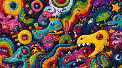 Surreal Fantasy Creatures and Abstract Chaos