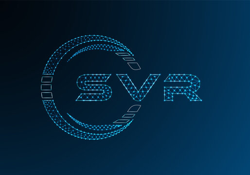 SVR low poly letter logo vector design. SVR lower poly logo design. Low poly logo.