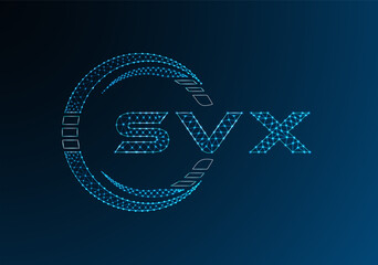 SVX low poly letter logo vector design. SVX lower poly logo design. Low poly logo.