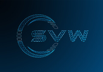 SVW low poly letter logo vector design. SVW lower poly logo design. Low poly logo.