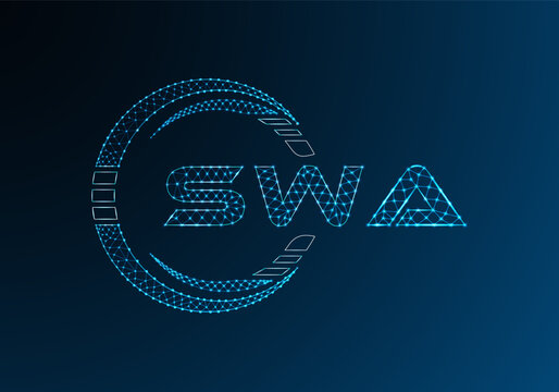 SWA low poly letter logo vector design. SWA lower poly logo design. Low poly logo.