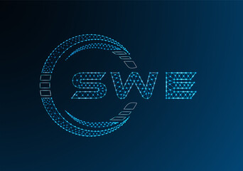 SWE low poly letter logo vector design. SWE lower poly logo design. Low poly logo.