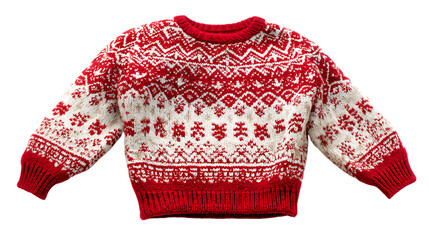 red sweater isolated on white background 