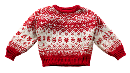 red sweater isolated on white background 