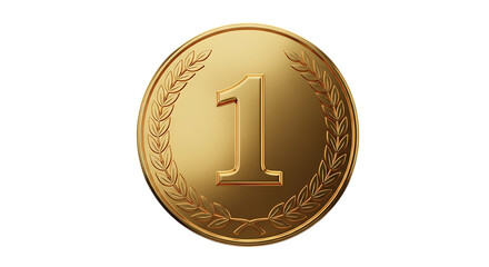 Celebrate victory with this stunning golden number one award medal design