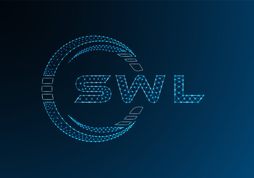 SWL low poly letter logo vector design. SWL lower poly logo design. Low poly logo.