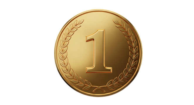 Celebrate victory with this stunning golden number one award medal design