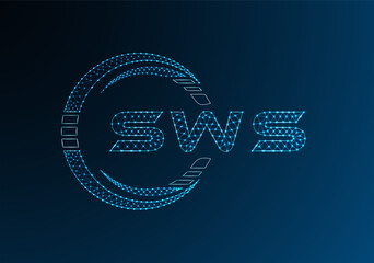 SWS low poly letter logo vector design. SWS lower poly logo design. Low poly logo.