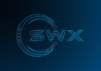 SWX low poly letter logo vector design. SWX lower poly logo design. Low poly logo.