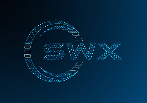 SWX low poly letter logo vector design. SWX lower poly logo design. Low poly logo.