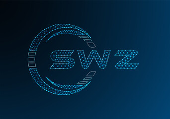 SWZ low poly letter logo vector design. SWZ lower poly logo design. Low poly logo.
