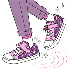 roller skates on pink background
