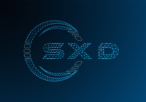 SXD low poly letter logo vector design. SXD lower poly logo design. Low poly logo.