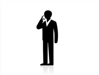 スマートフォンで通話する男性 ピクトグラム