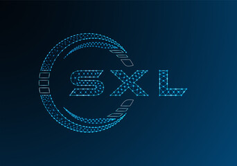 SXL low poly letter logo vector design. SXL lower poly logo design. Low poly logo.