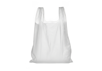 White plastic shopping bag mockup, grocery bag, retail bag, merchandise bag, carrier bag, handbag, isolated on transparent background