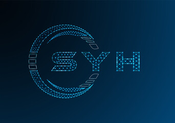 SYH low poly letter logo vector design. SYH lower poly logo design. Low poly logo.