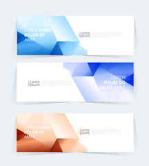 Fototapeta premium Geometric banner design with vector presentation template.