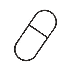 Medicine Capsule Outline Vector Icon