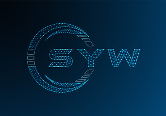 SYW low poly letter logo vector design. SYW lower poly logo design. Low poly logo.