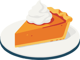 Slice of Pumpkin Pie with Whipped Cream