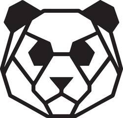 Polygonal panda face vector design, ideal for logo, illustration, or minimalist animal artwork. © MdMahadi