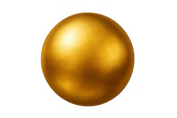 Golden sphere showing a glossy metallic surface and bright highlights, ideal for concepts of finance, premium, and value