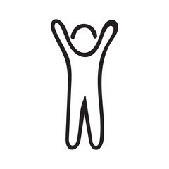 Obraz premium Stylized figure with arms raised in celebration or joy