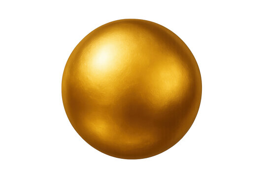 Golden sphere showing a glossy metallic surface and bright highlights, ideal for concepts of finance, premium, and value